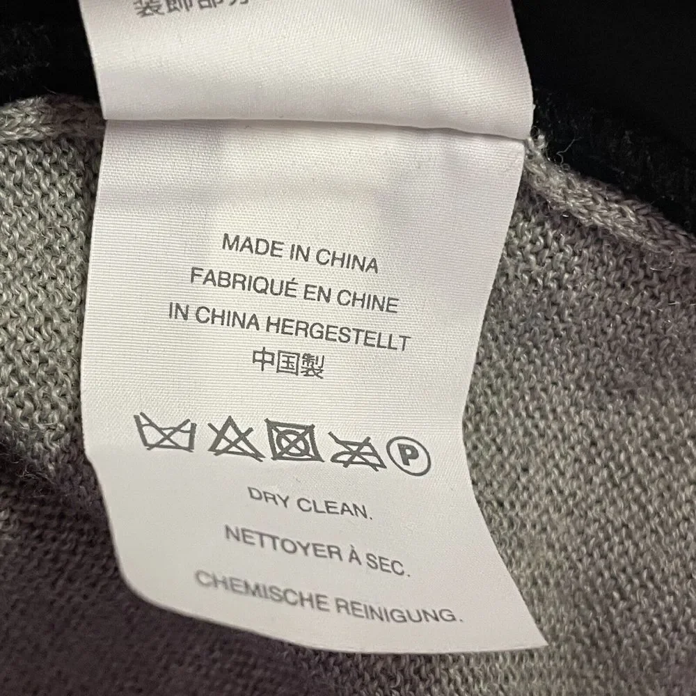 J Crew Cardigan Sweater Harlow Gray Black Merino Wool Velvet Button Front Sz XS - Picture 10 of 11